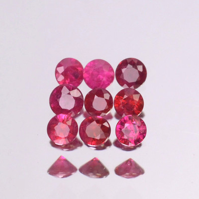 2.1mm Lot 1,2,6,10pcs Round Cut Calibrated Stone 100%Natural Red Pink RUBY