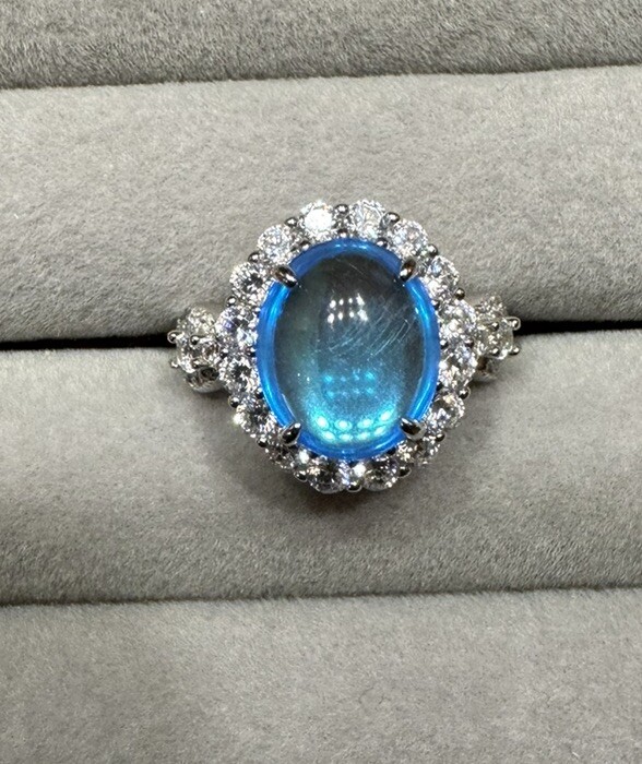 All Around Boutique AAB Large Oval Setting Smooth Blue Size 6 eBay