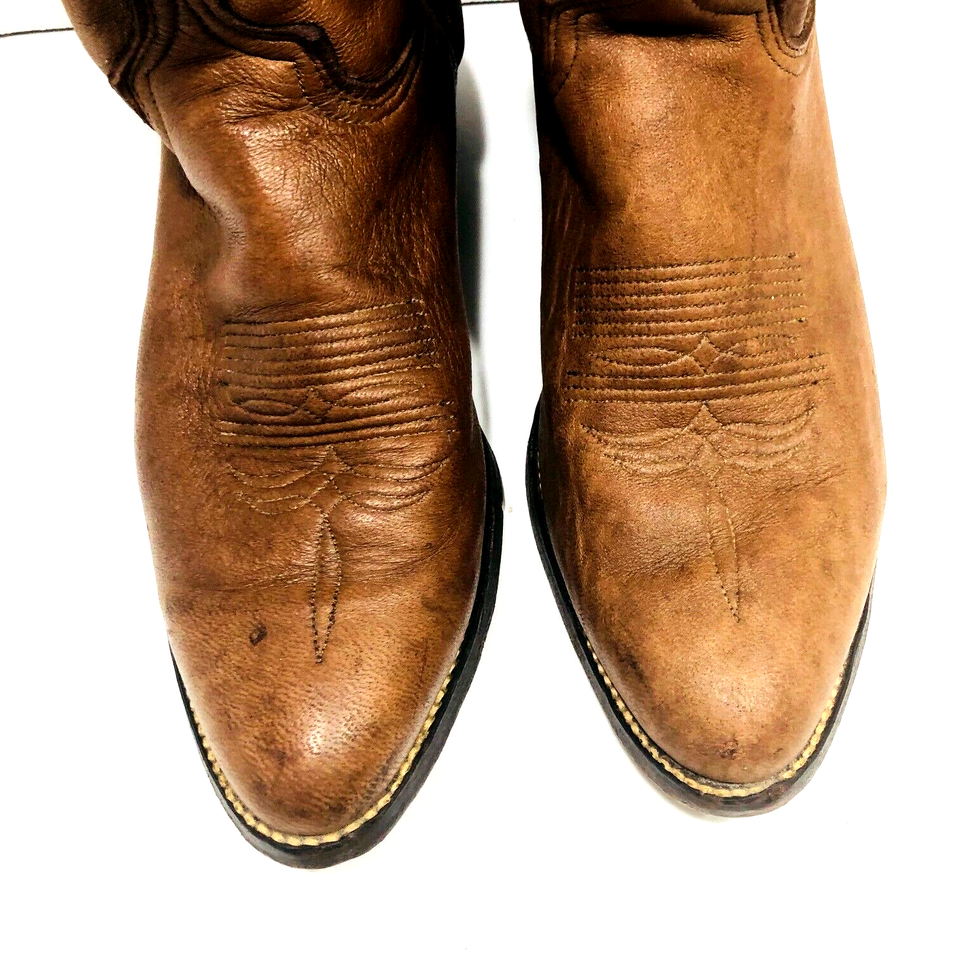 Abilene Elk Leather Boots Men's 9EE Western USA Cowboy 6644 Dad Grandpa