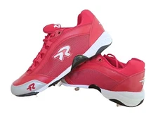RINGOR Women's Diamond Dynasty Softball Steel Cleats Size 12.5 Red & White NWOB