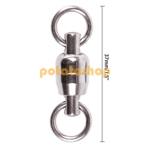 20 Stück Angelfass Rollwirbel #1-#8 massive Ringe Edelstahl Druckknöpfe - Bild 17 von 17