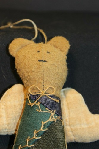 Christmas Ornament - Country Bear with Angel Wings in Green - Picture 2 of 4