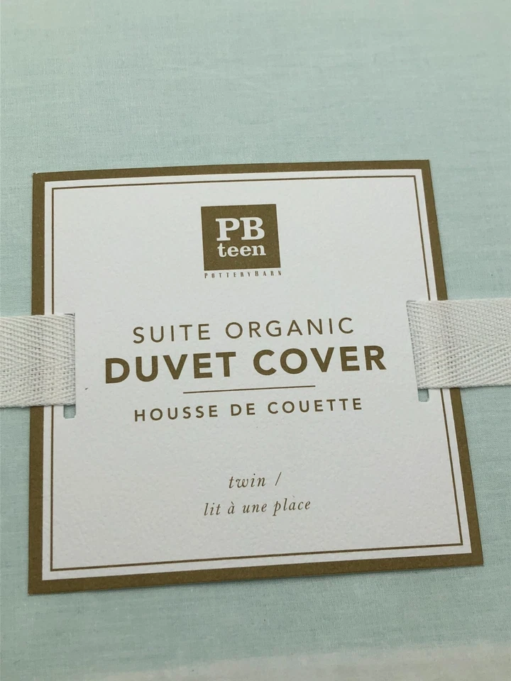 Funda nórdica orgánica Pottery Barn Teen Suite doble azul aguamarina piscina color Foto 2 de 4