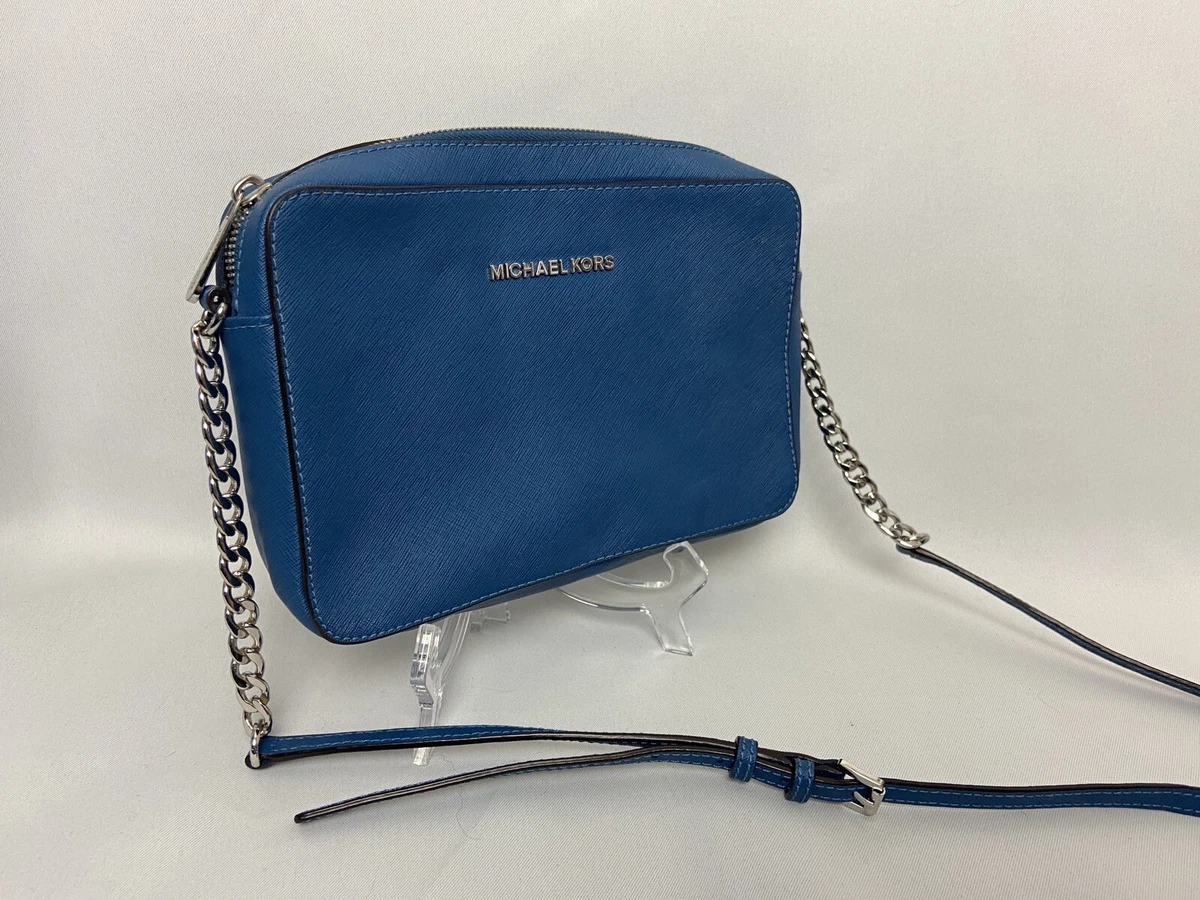 Michael Kors Bag Purse Crossbody Adjust Chain Strap Blue Faux Leather  Pre-owned