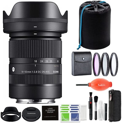 Sigma 18-50mm f/2.8 DC DN Contemporary Lens for Sony E w/ Plus Bundle