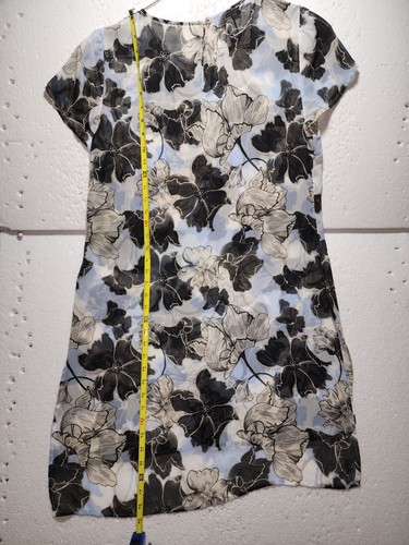Abito donna INC International Concepts grande bianco nero floreale manica corta - Foto 6 di 11