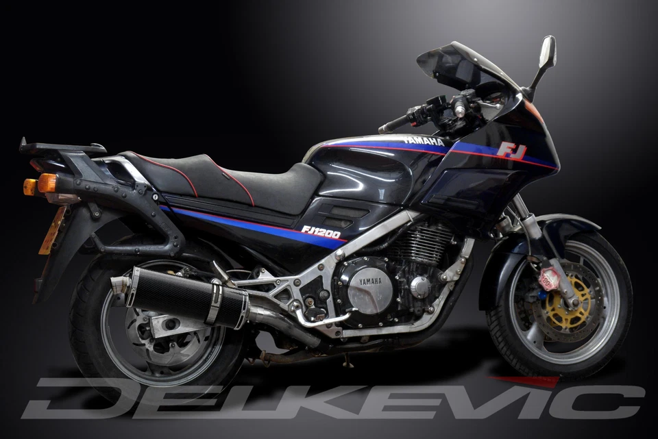 雅马哈 FJ1200 3CV 1989 - 92 Delkevic Slip On 14 英寸椭圆形碳排气消声器套件 — 第 4/4 张图片