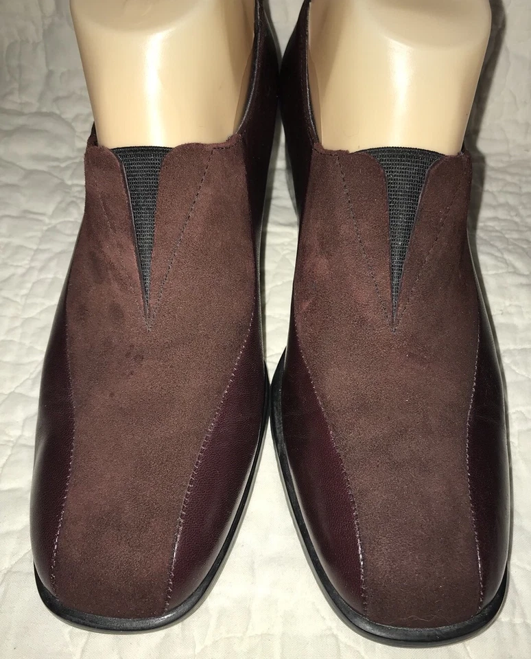 Mocassim Munro American M281738 couro borgonha camurça tamanho 7 N fabricado nos EUA - Imagem 2 de 4