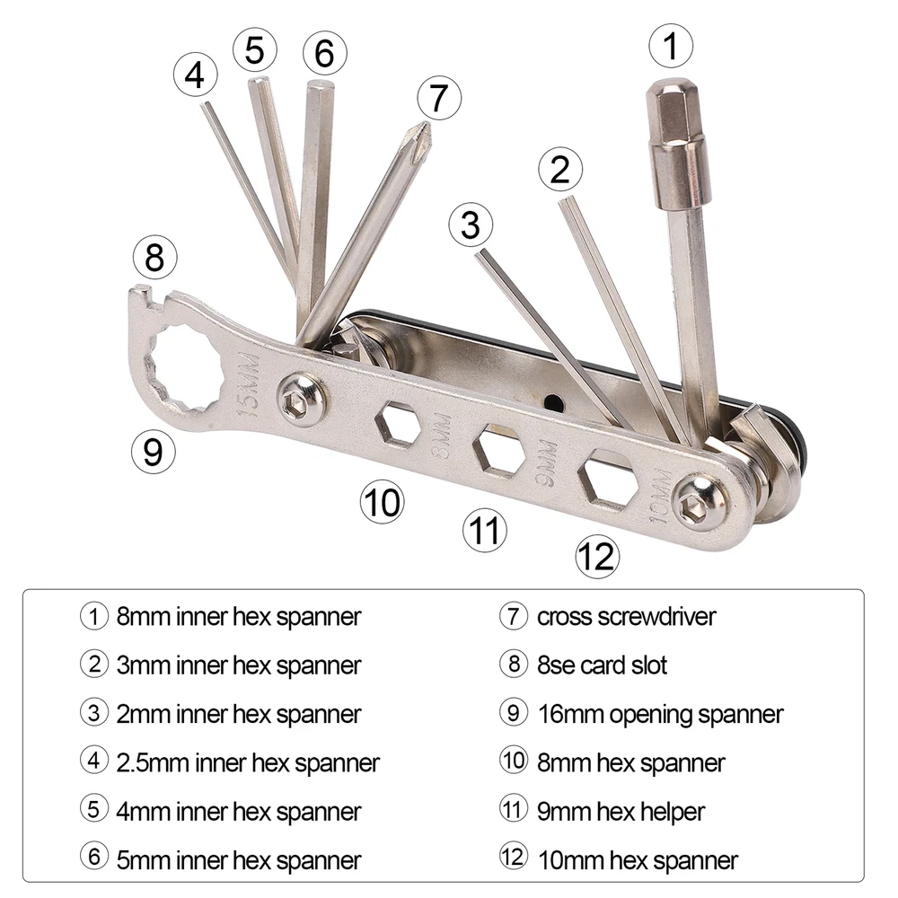 Multi Tools Steel  Repair Wrench Tool Kit 12 In HM