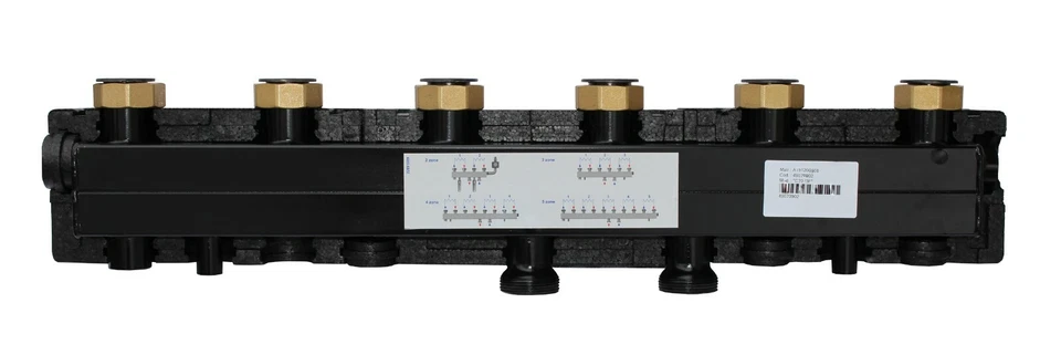 Verteilerbalken Verteiler für Pumpengruppen mit 125mm Abstand 2-5 Anschlüsse - Bild 3 von 4