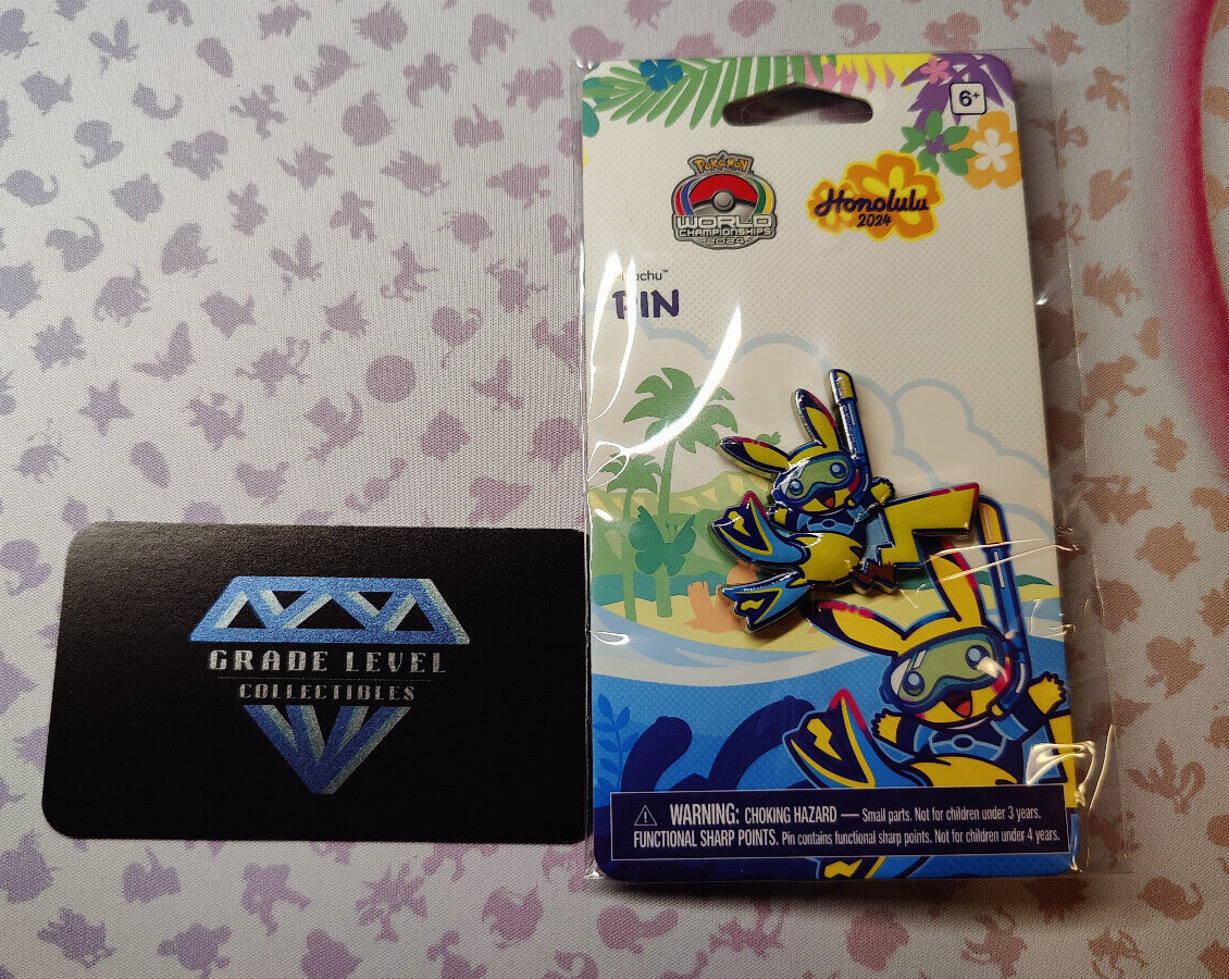 【希少】ポケモン 世界大会 2024 出場選手限定ピンバッジ Honolulu Pokemon World Championships 2024 Exclusive Pikachu Pin
