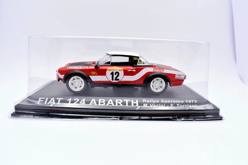 Modellino auto rally scala 1:43 Fiat 124 Abarth IXO diecast modellismo statico - Immagine 2 di 4