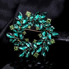 New Crystal Wreath Brooch Corsage Fashion Clothing Accessories Pin Jewelry Gift