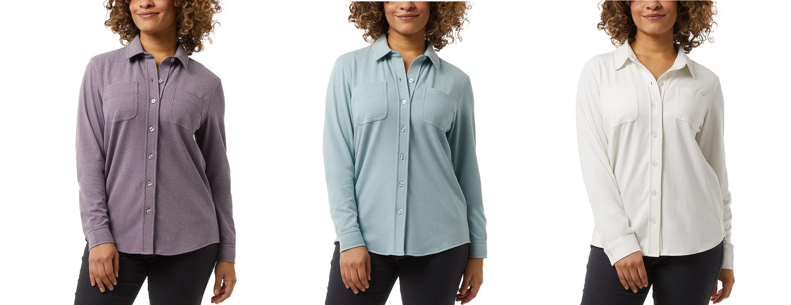 32 Degrees Ladies' Soft Fleece Button Up Shirt