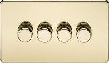 Knightsbridge Screwless Flatplate light switches & sockets POLISHED BRASS range