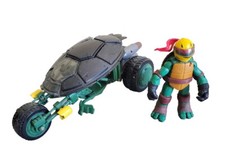 Tortues Ninja Moto Tricycle + Figurine Raphael TMNT 2012 Viacom Véhicule 23 cm