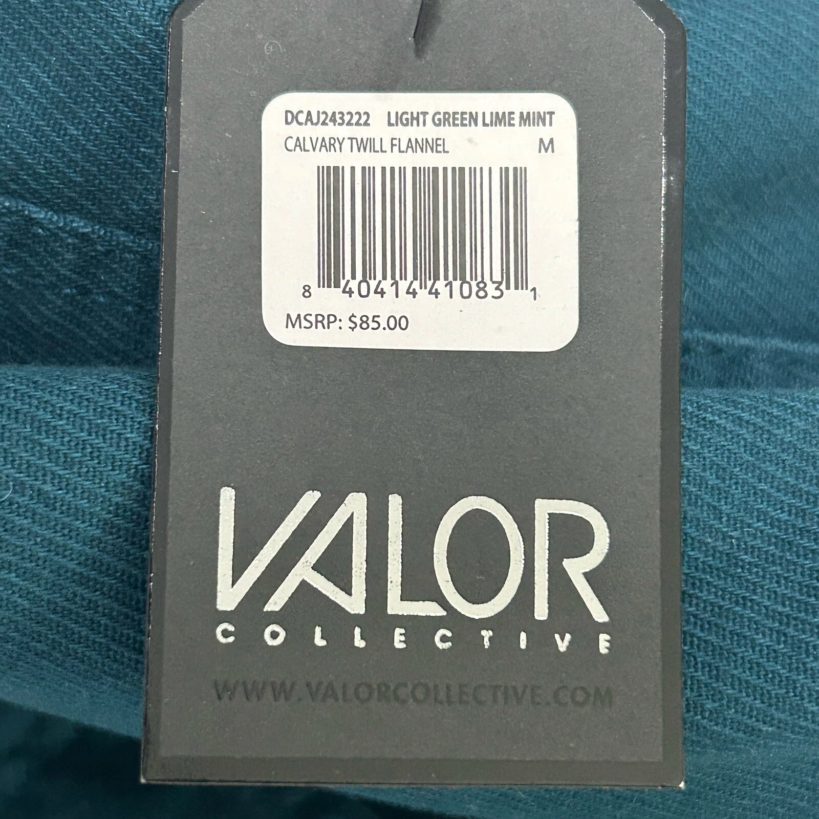 NWT Valor Collective Light Green Lime Mint Calvary Twill Flannel Size Medium M image 4