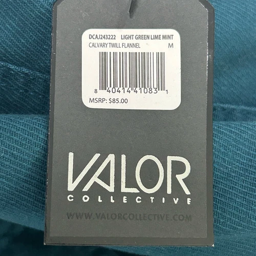 NWT Valor Collective Light Green Lime Mint Calvary Twill Flannel Size Medium M image 4