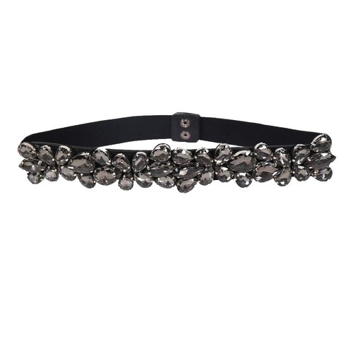 Stylish Elastic Black Wide Women Belt With Flower Lace and a  display picture 1