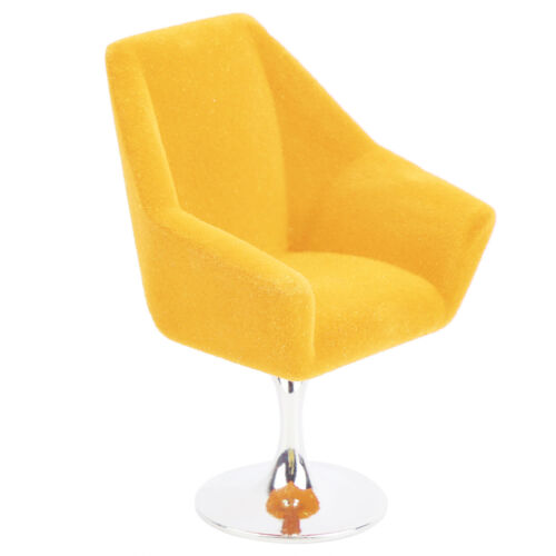 Mini fotel meblowy do : 2 miniaturowego domku dla lalek Rotate Flocking Chair Acce - Zdjęcie 1 z 11