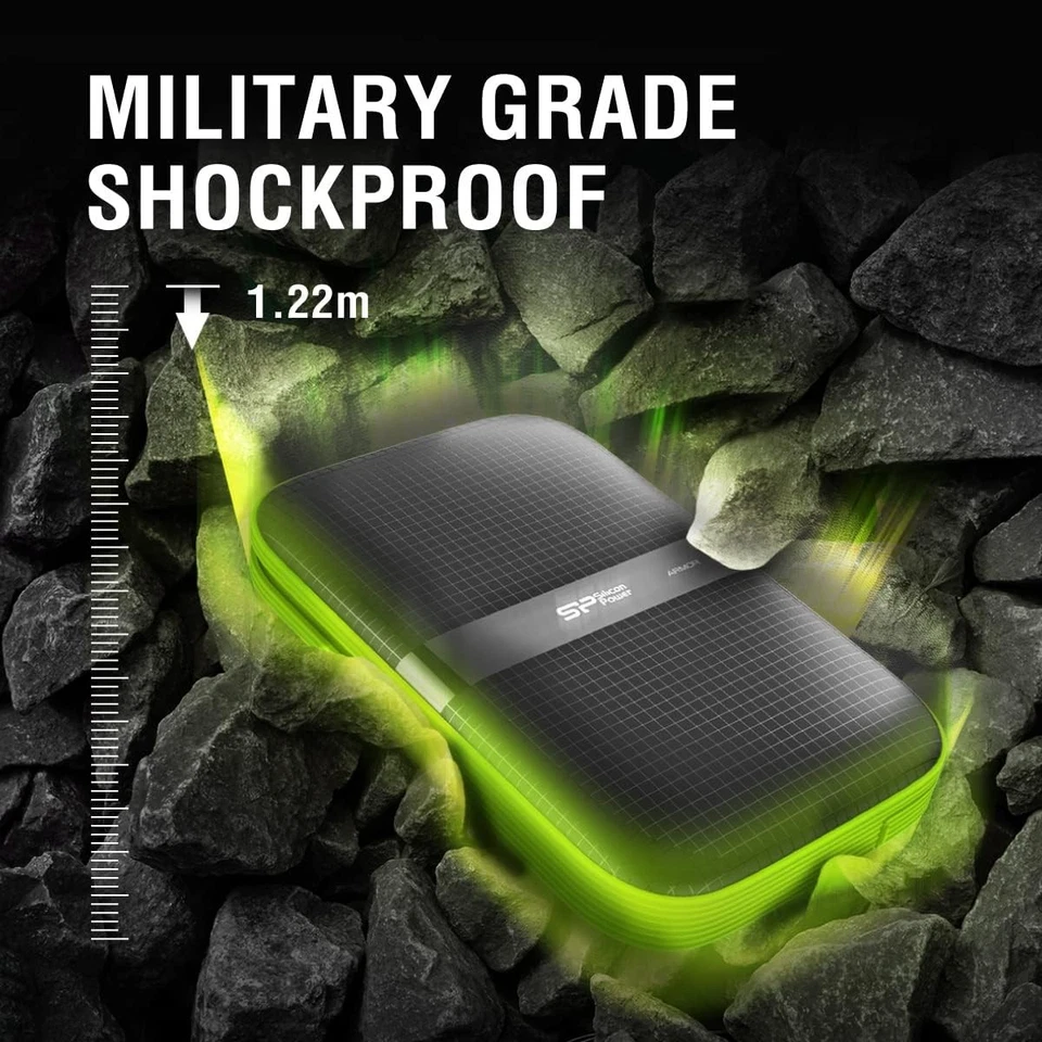 Silicon Power 4 TB External Portable Hard Drive Rugged Armor A60 Shockproof Wate - Image 2 of 4