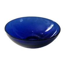 VTG Cobalt Blue Glass Serving Bowl Salad Cereal Mid Century 5.5" x 2" Number 31