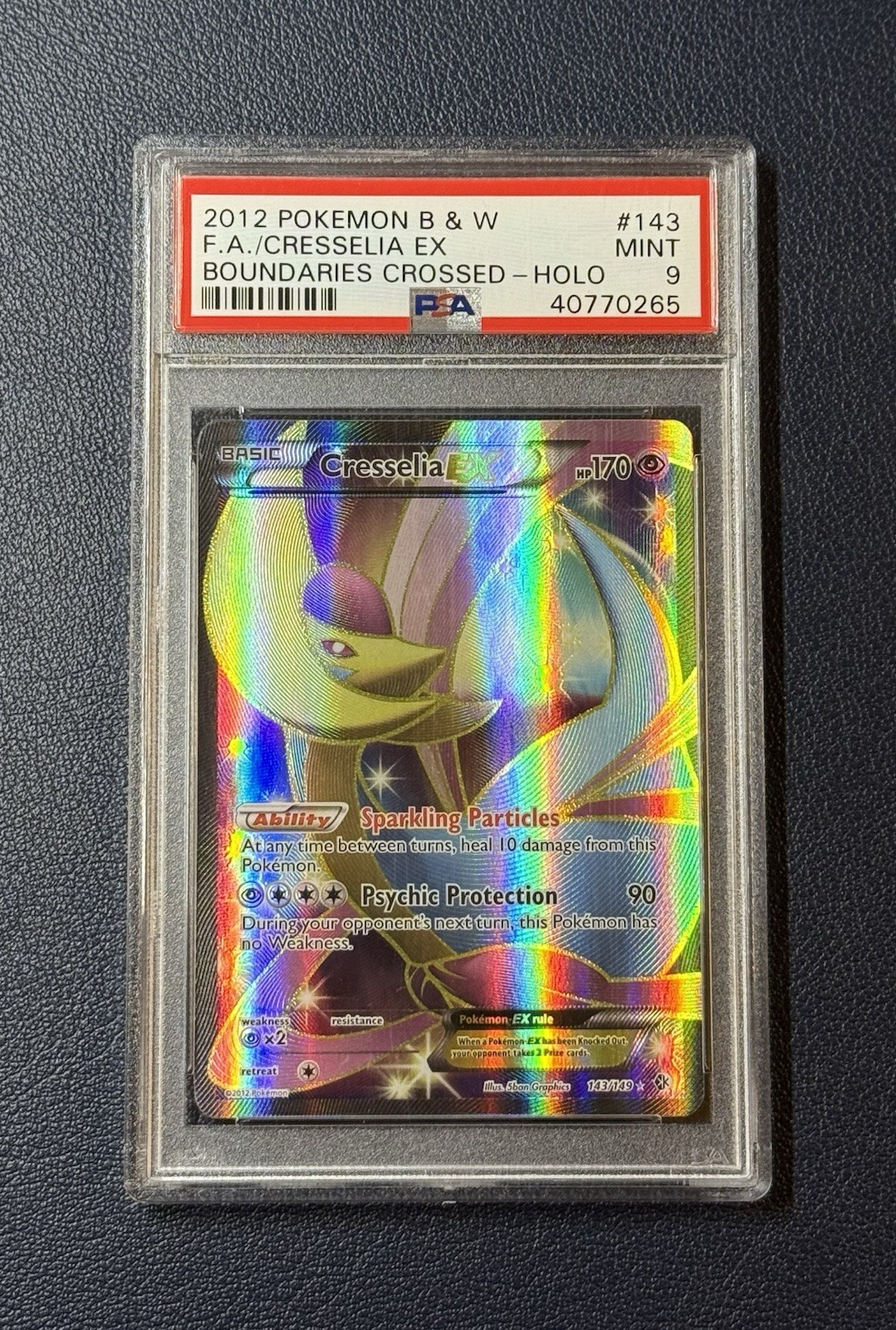 Pokemon Cresselia EX FA 143/149 Black & White Boundaries Crossed PSA 9 POP 111