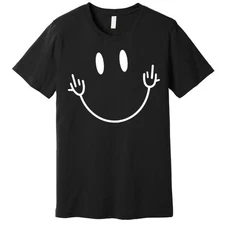 Funny Smiley Face T-Shirt – Bold Middle Finger Graphic Tee with Sarcastic Humor