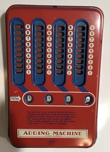 Excellent Antique Child Tin Metal Toy Wolverine Adding Machine Calculator USA 