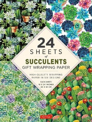 Tuttle Studio Succulents Gift Wrapping Paper - 24 sheets (Taschenbuch)
