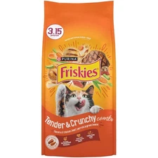 Delicious Purina Tender & Crunchy Cat Food - 4 Bags of 3.15 lb for Adult Cats