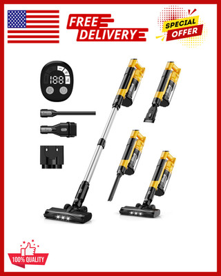 350W Cordless Vacuum Cleaner for Dewalt 20V Battery, 35Kpa Brushless Lightweight