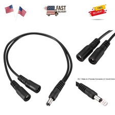 1 Male to 2 Female 32cm DC Power Splitter Cable for LED  Electronics Devices