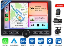 Double DIN 10.1" Android Auto 13 8+128 Carplay Car Stereo Radio GPS DSP Headunit