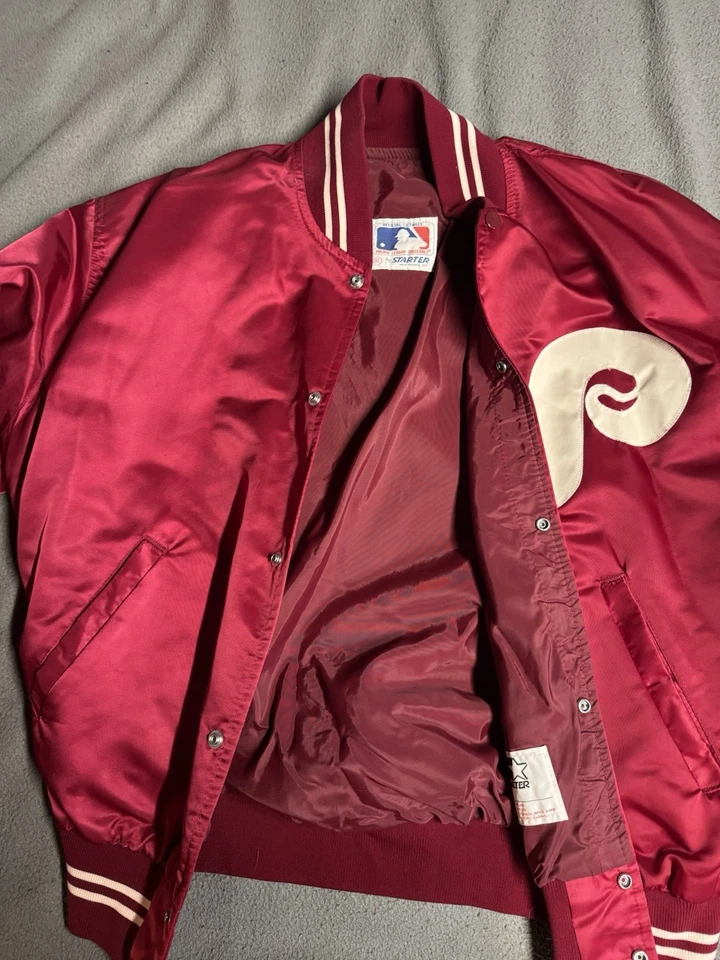 Vintage Philadelphia Phillies Lightweight Starter Jacket XL - Image 3 of 4