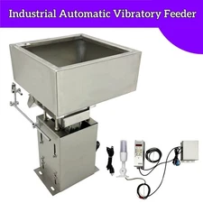110V Auto Vibrating Feeder w/Square Silo Stainless Steel Vibratory Bowl Feeder