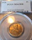 1926 Lincoln Wheat.PCGS MS 63. BEAUTIFUL COIN̈ WITH WONDERFUL DETAILS.