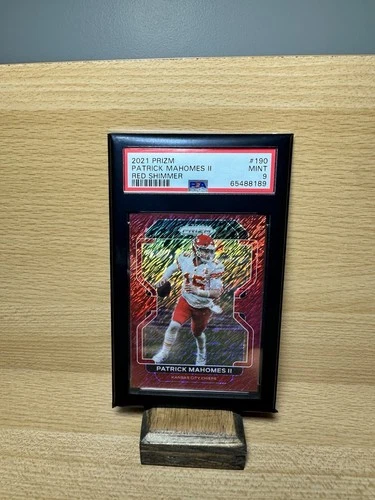 2021 Prizm FOTL Patrick Mahomes II Red Shimmer 9/35 COLOR MATCH PSA 9 🔴🟡🏈