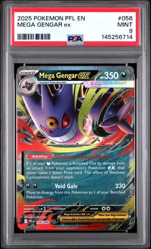 Mega Gengar Ex 2025 PFL En-Phantasmal Flames #056 PSA 9