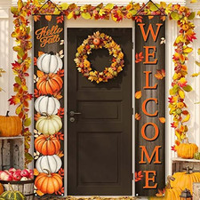Fall Porch Banner Autumn Thanksgiving Harvest Front Door Outdoor Home Decor