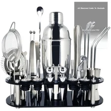 Cocktail Shaker Set, 24oz Cocktail Shaker 21-Piece Stainless Steel Bar