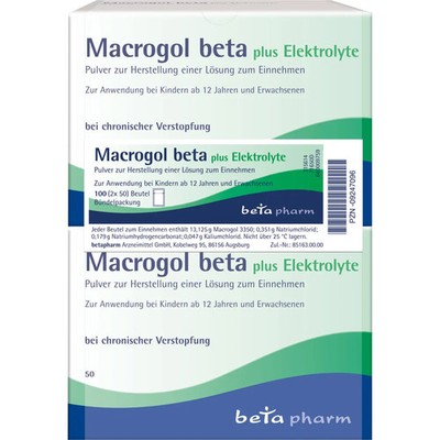Macrogol Beta Plus Elektrolyte Plv.z.h.e.l.z.einn. 100St - PZN 9247096