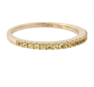 Le Vian 14K Yellow Gold Yellow Sapphire Eternity Band Ring Size 7 $2950 Retail