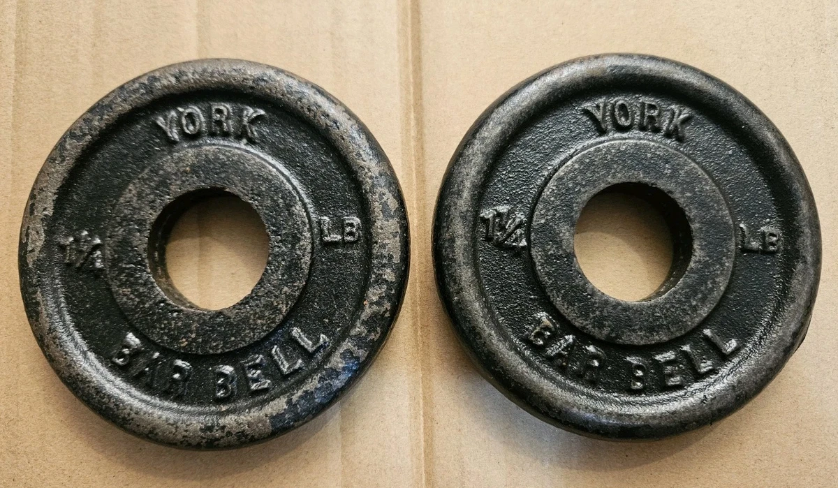 Plaques York Barbell années 30 standard A 10 lb 5 lb 2,5 lb