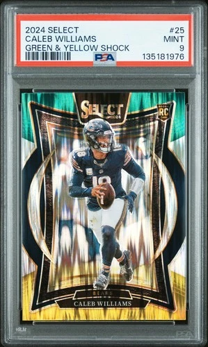 2024 Select CALEB WILLIAMS Green & Yellow Shock #25 PSA 9 MINT Rookie RC