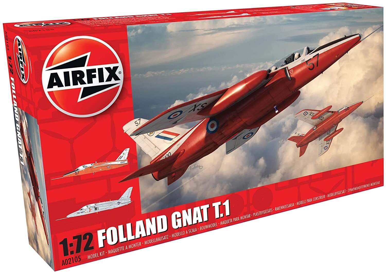 Airfix 1/72 Scale RAF Folland Gnat T.1 Military Aircraft Model Kit X2105