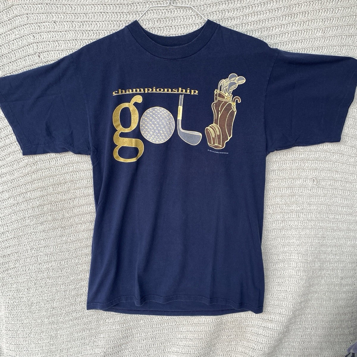 VINTAGE CS Golf Championship Shirt Adult Large Blue Grahic