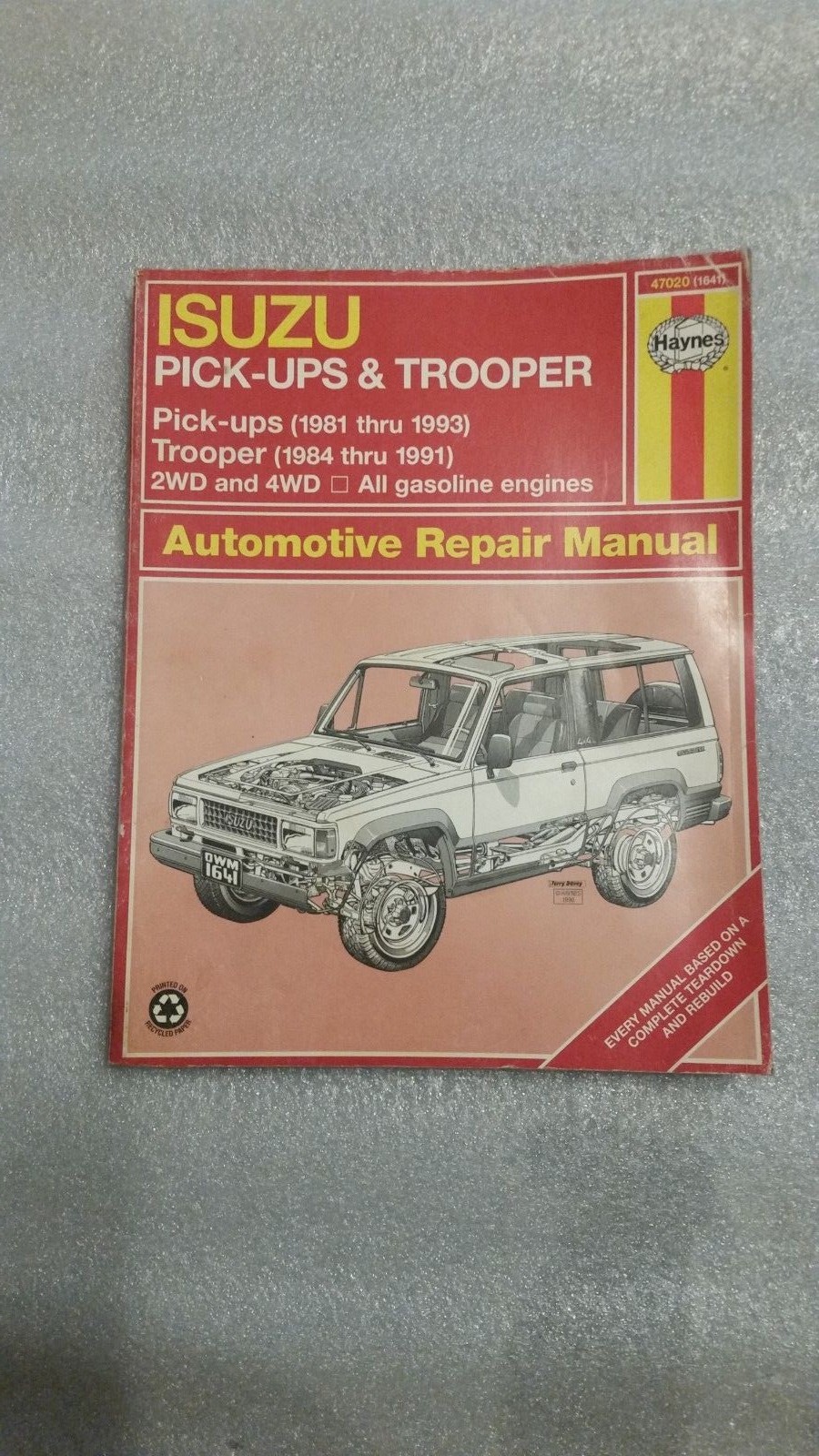 Haynes Repair Manual 47020 Isuzu Pick-ups & Trooper 1981-1993 | eBay