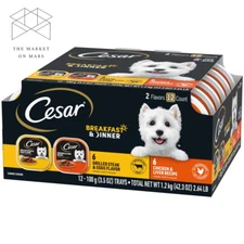 CESAR Wet Dog Food Classic Loaf in Sauce Trays Variety 3.5 oz 12 Pack