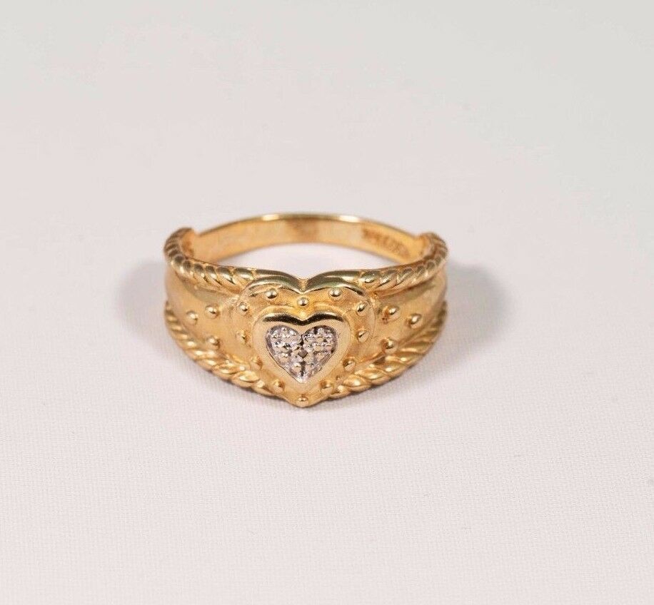 10K Yellow Gold Lady's Heart Ring, size 6.75 | eBay 10K Yellow Gold Lady's Heart Ring, size 6.75 | eBay